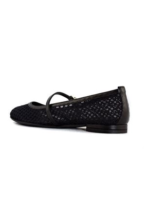 Black perforated fabric Annye ballerina SERGIO LEVANTESI | ANNYENERO